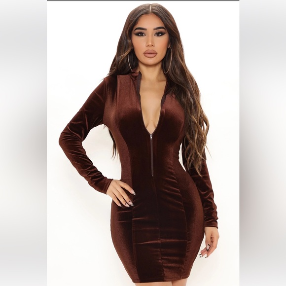 NWT Fashion Nova Velvet Mini Dress size Medium - Picture 3 of 5